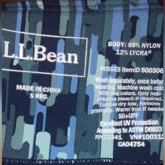 L.L. Bean Athletic Cropped Multi-Blue Leggings Size S Reg - Picture 3 of 3